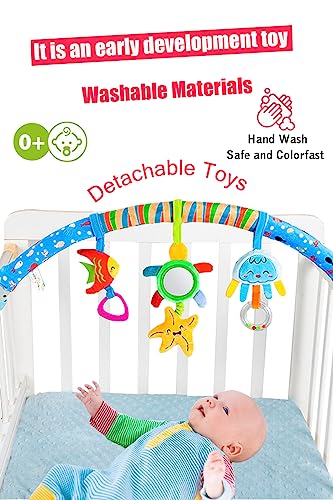 Pau1Hami1ton Baby Stroller Arch Toys,Car Seat Toys,Bouncer Toy Bar/Mobile for Bassinet,Adjustable Baby Hanging Toys Fit for Crib Bed,Stroller,Car Seat,Feeding Chair.S-19 (Bee)