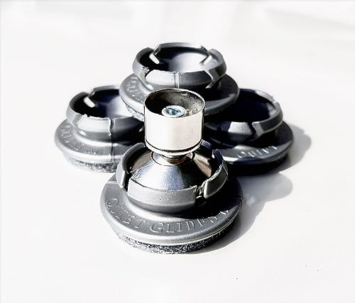 Quiet Glides with DuraFelt / 20 Count/Alternative to PreCut Tennis Balls/Grey/Snaps On/Reduce Noise/Prevent Scuffs and Scratches/Glides for Chairs, Desks, Tables, Stools Etc.