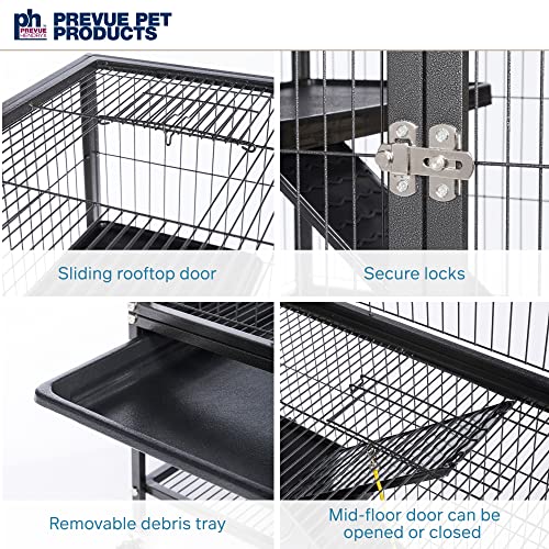 Prevue Hendryx Feisty Ferret Home with Stand, Black Hammertone