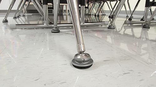 Quiet Glides with DuraFelt / 20 Count/Alternative to PreCut Tennis Balls/Grey/Snaps On/Reduce Noise/Prevent Scuffs and Scratches/Glides for Chairs, Desks, Tables, Stools Etc.