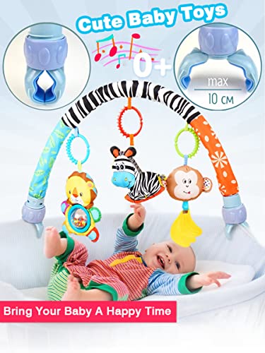 Pau1Hami1ton Baby Stroller Arch Toys,Car Seat Toys,Bouncer Toy Bar/Mobile for Bassinet,Adjustable Baby Hanging Toys Fit for Crib Bed,Stroller,Car Seat, Feeding Chair.S-19 (Zebra)