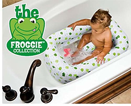 Mommy's Helper Inflatable Bath Tub Froggie Collection, White/Green, 6-24 Months