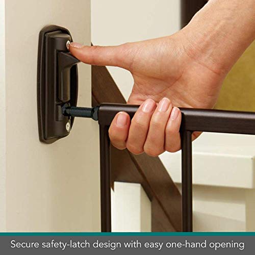 North States Mypet 47.8" Windsor Walk Thru Petgate: Heavy Duty Metal Construction. Hardware Mount. Fits 28.68"-47.85" Wide (31" Tall, Matte Bronze)