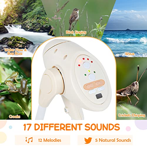 Portable Baby Swing with Adjustable Backrest and Melodies