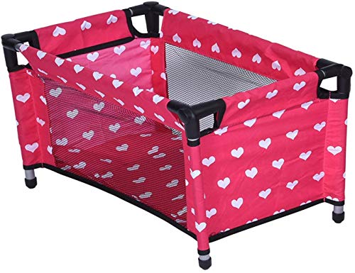 New York Doll Collection Dolls Mega Play set with Dolls High Chair, 3-1 Doll Bouncer and Pack N Play Red-color for 18-inch Dolls