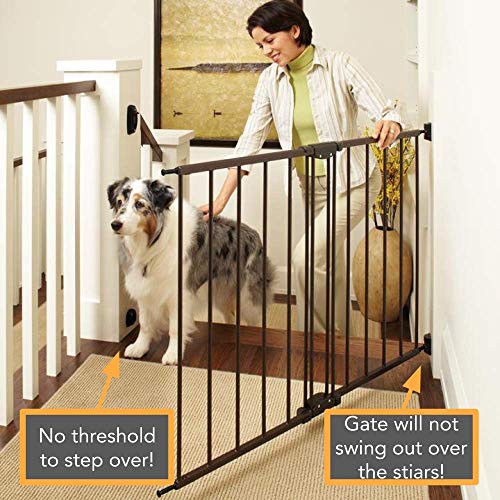 North States Mypet 47.8" Windsor Walk Thru Petgate: Heavy Duty Metal Construction. Hardware Mount. Fits 28.68"-47.85" Wide (31" Tall, Matte Bronze)