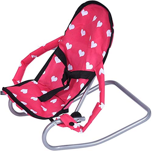 New York Doll Collection Dolls Mega Play set with Dolls High Chair, 3-1 Doll Bouncer and Pack N Play Red-color for 18-inch Dolls