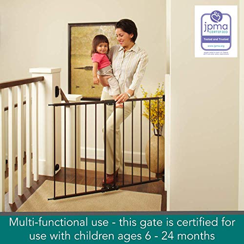 North States Mypet 47.8" Windsor Walk Thru Petgate: Heavy Duty Metal Construction. Hardware Mount. Fits 28.68"-47.85" Wide (31" Tall, Matte Bronze)