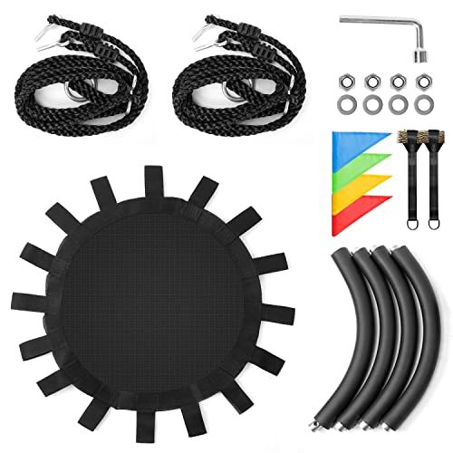 Odoland 24 Tree Swing Set for Kids - Outdoor/Indoor Round Swing with Adjustable Hanging Ropes  Great for Tree, Swing Set, Backyard, Playground, Playroom - Accessories Included