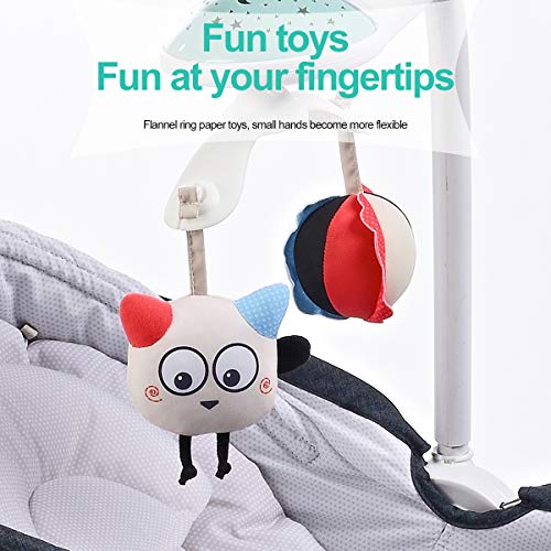 Multifunctional Swinging Bouncers, Recline or Sit, Light Portable Travel Crib with Music and Toys for Baby/Newborn (Dark Blue)