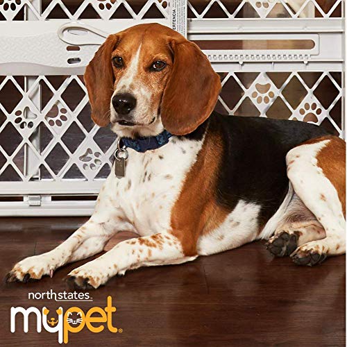 North States Mypet 47.8" Windsor Walk Thru Petgate: Heavy Duty Metal Construction. Hardware Mount. Fits 28.68"-47.85" Wide (31" Tall, Matte Bronze)