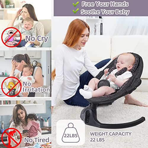 NAPEI Baby Swing for Infants to Toddler, Remote Control & 5 Speed & Bluetooth Infant Swing with Music Speaker, Baby Bouncer with 3 Seat Positions, Baby Swing for Newbornï¼Blackï¼