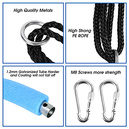 Odoland 24 inch Children Tree Swing SwingSeat, Outdoor Saucer Rope Swing Platform Swing for Kid, Round Swingset wirh Adjustable Hanging Ropes for Indoor, Backyard and Playground Blue