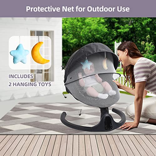 NAPEI Baby Swing for Infants to Toddler, Remote Control & 5 Speed & Bluetooth Infant Swing with Music Speaker, Baby Bouncer with 3 Seat Positions, Baby Swing for Newbornï¼Blackï¼