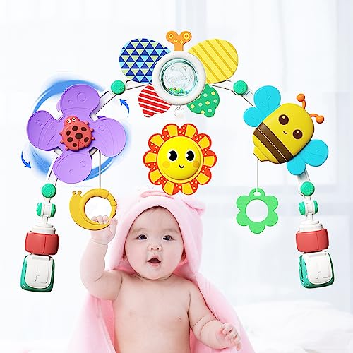 MINGKISI Baby StrollerÂ Arch Toys- Car Seat Toys Adjustable Mobile Activity Arch with Sound Toys,Newborn Baby Boy Girl Gifts,Baby ToysÂ 0-3-6-9 Months