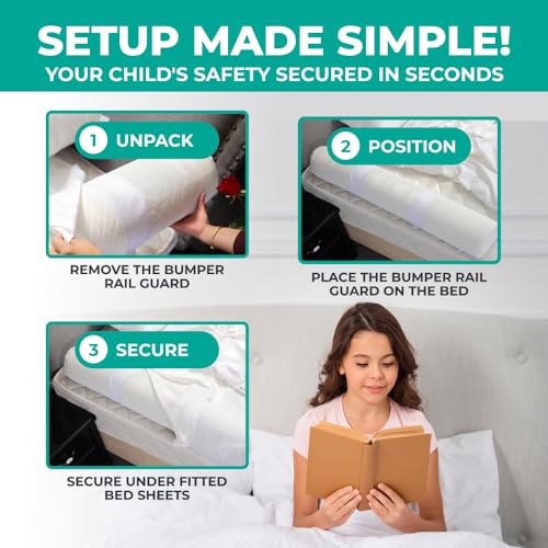 MODVEL 1 Pack Toddler Bed Rail Bumper Guard | Comfortable Hypoallergenic Foam for Toddlers, Boys, Girls | Great Child Safety Product | Water Resistant Design (MV-109)