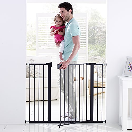 Munchkin Easy Close XL Metal Baby Gate, 29.5" - 51.6" Wide, Black, Model MK0009-111