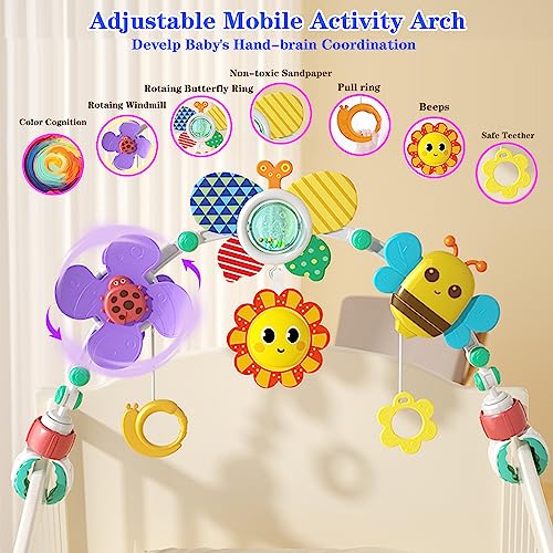 MINGKISI Baby StrollerÂ Arch Toys- Car Seat Toys Adjustable Mobile Activity Arch with Sound Toys,Newborn Baby Boy Girl Gifts,Baby ToysÂ 0-3-6-9 Months