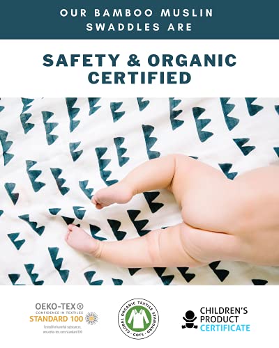 Nightingale Baby Swaddle Blankets - Organic Bamboo Muslin Swaddle Blankets Unisex - Silky Soft, Lightweight, Breathable, Large 47 x 47 in, 70% Bamboo/30% Cotton - 2 Pack (Daisy/Bee)