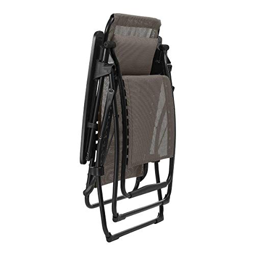 Lafuma Futura Batyline Series Relaxation Lawn Chair Recliner, Graphite (2 Pack)