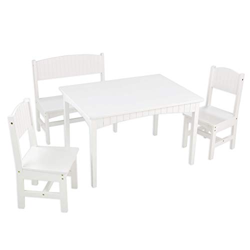 KidKraft Nantucket Table with Bench & 2 Chair Set - White
