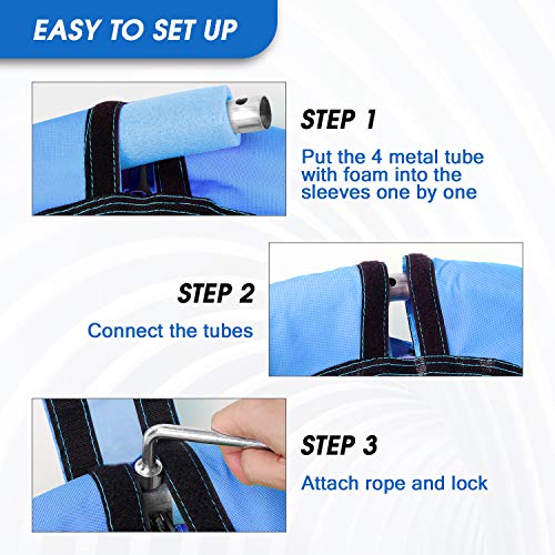 Odoland 24 inch Children Tree Swing SwingSeat, Outdoor Saucer Rope Swing Platform Swing for Kid, Round Swingset wirh Adjustable Hanging Ropes for Indoor, Backyard and Playground Blue