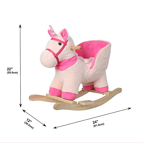 Linzy 21" Unicorn Baby Rocker W/Safety Belt