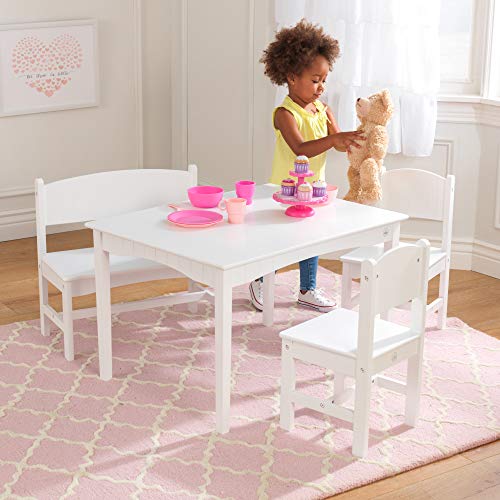 KidKraft Nantucket Table with Bench & 2 Chair Set - White