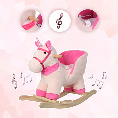 Linzy 21" Unicorn Baby Rocker W/Safety Belt