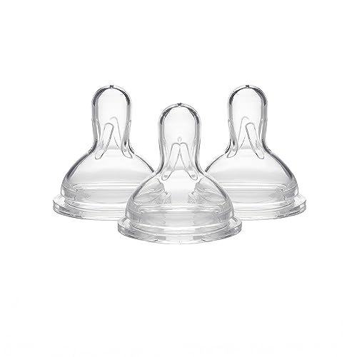 Medela Medium Flow Nipples with Wide Base, 3 Pack, Baby Age 4-12 Months, Compatible with All Medela Breast Milk Bottles, Made Without BPA