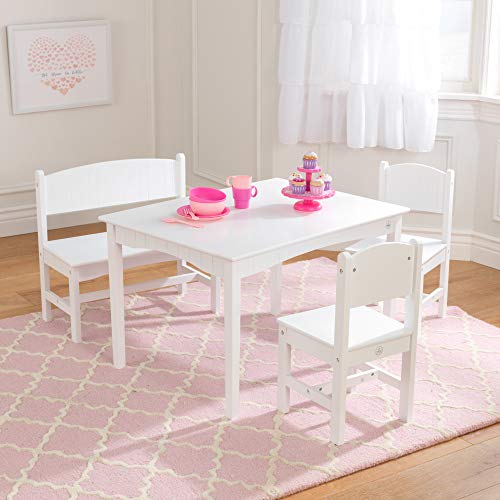 KidKraft Nantucket Table with Bench & 2 Chair Set - White