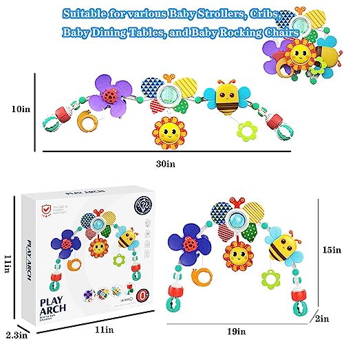 MINGKISI Baby StrollerÂ Arch Toys- Car Seat Toys Adjustable Mobile Activity Arch with Sound Toys,Newborn Baby Boy Girl Gifts,Baby ToysÂ 0-3-6-9 Months