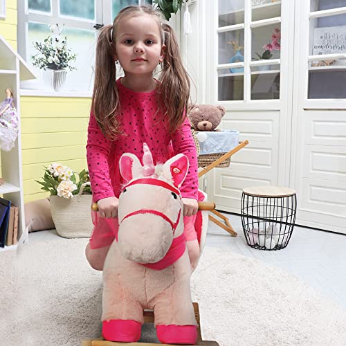 Linzy 21" Unicorn Baby Rocker W/Safety Belt