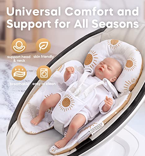 Mamatepe Infant Insert Compatible with 4moms Mamaroo RockaRoo & Graco DuetSoothe Swing, Reversible Newborn Insert Head & Body Support Cushion,Breathable Soft Fabric, Machine Washable, Rainbow, 1Pcs