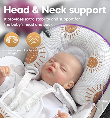 Mamatepe Infant Insert Compatible with 4moms Mamaroo RockaRoo & Graco DuetSoothe Swing, Reversible Newborn Insert Head & Body Support Cushion,Breathable Soft Fabric, Machine Washable, Rainbow, 1Pcs