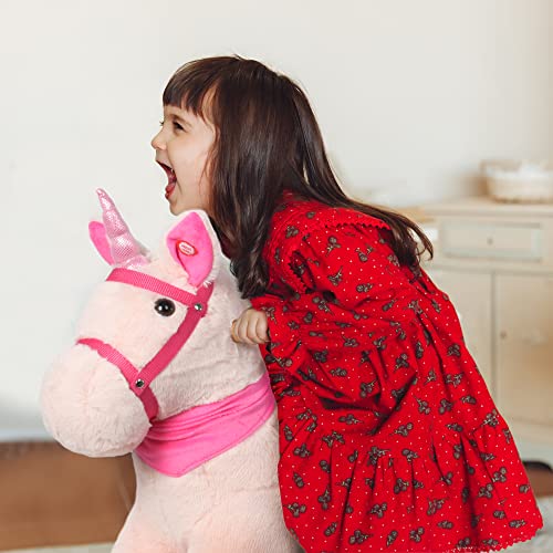 Linzy 21" Unicorn Baby Rocker W/Safety Belt