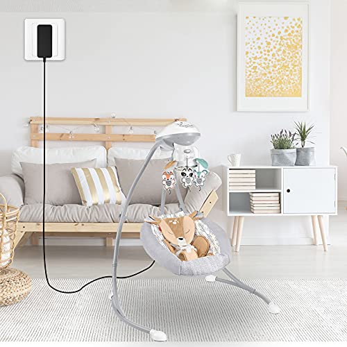 MEROM 6V Baby Swing Power Cord Compatible with Fisher Price Cradle Swing, Rainforest Cradle Swing, Butterfly Ocean Wonders Swing, Ingenuity Swing, Replacement Fisher Price Swing Adapter Cord