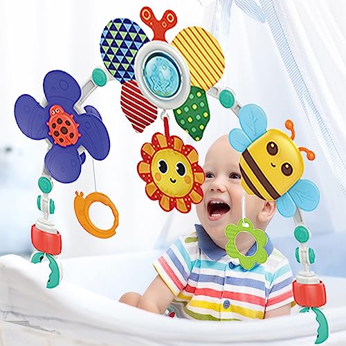 MINGKISI Baby StrollerÂ Arch Toys- Car Seat Toys Adjustable Mobile Activity Arch with Sound Toys,Newborn Baby Boy Girl Gifts,Baby ToysÂ 0-3-6-9 Months