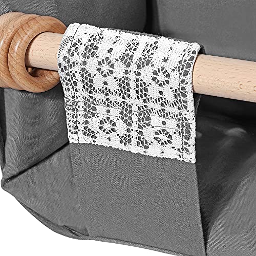 Mlian Secure Canvas and Wooden Baby Hanging Swing Seat Chair Indoor and Outdoor Hammock, Backyard Outside Swing Kids Toys Swings Set 6-36 Months (Grey)
