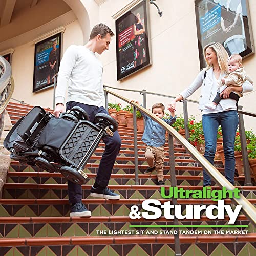 Joovy Caboose Ultralight Graphite Stroller, Sit and Stand, Tandem Stroller, Red