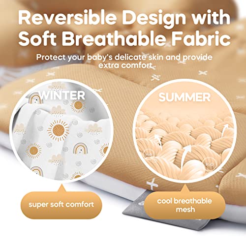 Mamatepe Infant Insert Compatible with 4moms Mamaroo RockaRoo & Graco DuetSoothe Swing, Reversible Newborn Insert Head & Body Support Cushion,Breathable Soft Fabric, Machine Washable, Rainbow, 1Pcs