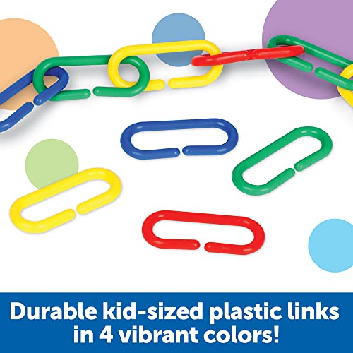 Learning Resources Link 'N' Learn Links, Bucket of 500 Assorted Color Links, Ages 3+
