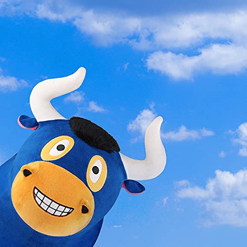 iPlay, iLearn Bouncy Bull Hopping Horse, Inflatable Animal Ride on Toys, Plush Farm Bouncer, Indoors n Outdoors Hopper W/ Pump, Birthday Gifts for 18 24 Month 2 3 4 5 Year Olds Toddler Kids Boys Girls
