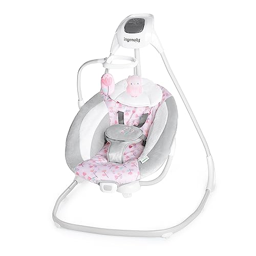 Compact Lightweight 6-Speed Baby Swing with Vibrations (Pink)