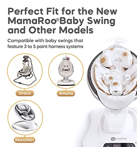 Mamatepe Infant Insert Compatible with 4moms Mamaroo RockaRoo & Graco DuetSoothe Swing, Reversible Newborn Insert Head & Body Support Cushion,Breathable Soft Fabric, Machine Washable, Rainbow, 1Pcs