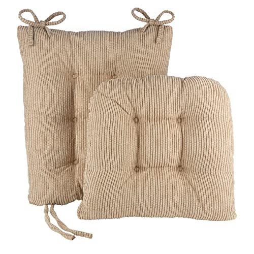 Klear Vu Out west Rocking Chair Pad Set, Seat: 17 x 17 x 3 inch Seat Back: 17 x 23 x 3 inch, Linen
