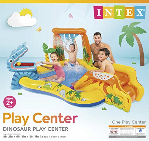 Intex Dinosaur Inflatable Play Center, 98in X 75in X 43in, for Ages 2+