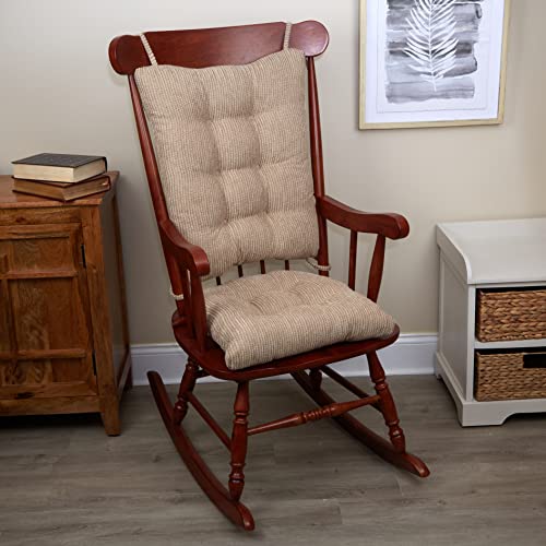 Klear Vu Out west Rocking Chair Pad Set, Seat: 17 x 17 x 3 inch Seat Back: 17 x 23 x 3 inch, Linen