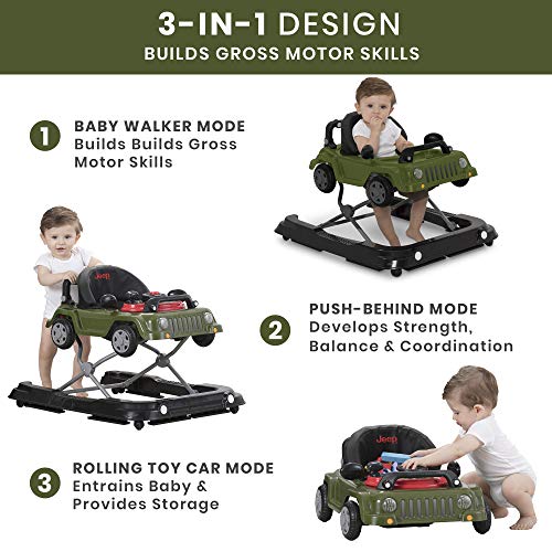 Jeep Classic Wrangler 3-in-1 Grow with Me Walker, Anniversary Green