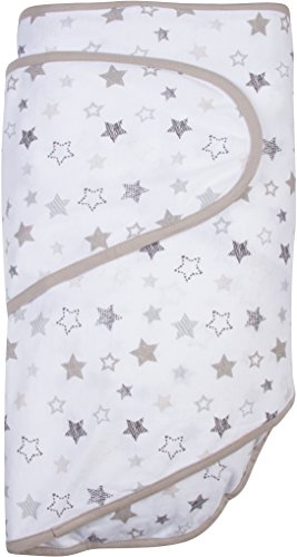 Miracle Blanket Swaddle Wrap for Newborn Infant Baby, Grey Stars
